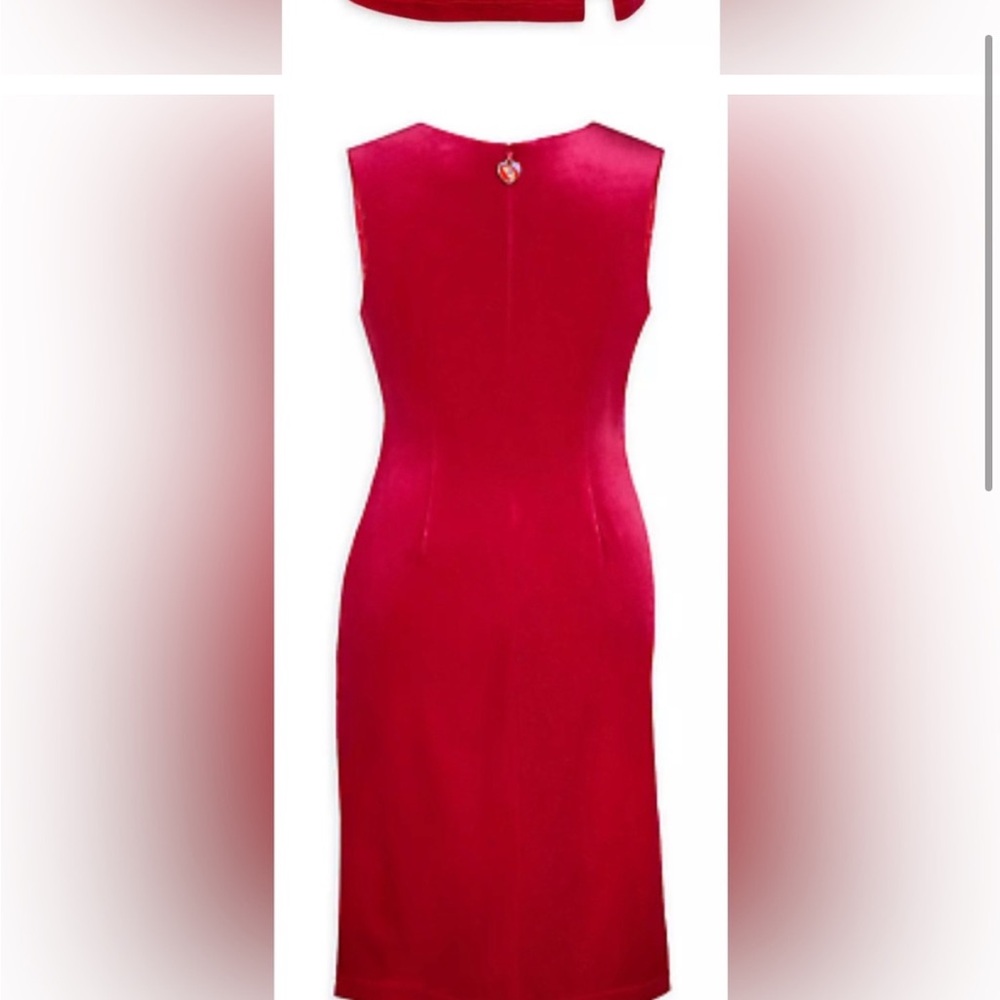 Elegant Red Velvet Dress - Picture 3 of 5